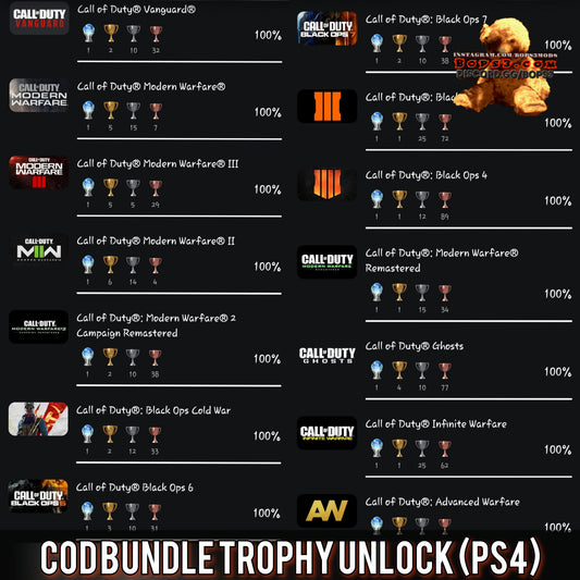 #5 ALL COD BUNDLE TROPHY UNLOCK - PS4
